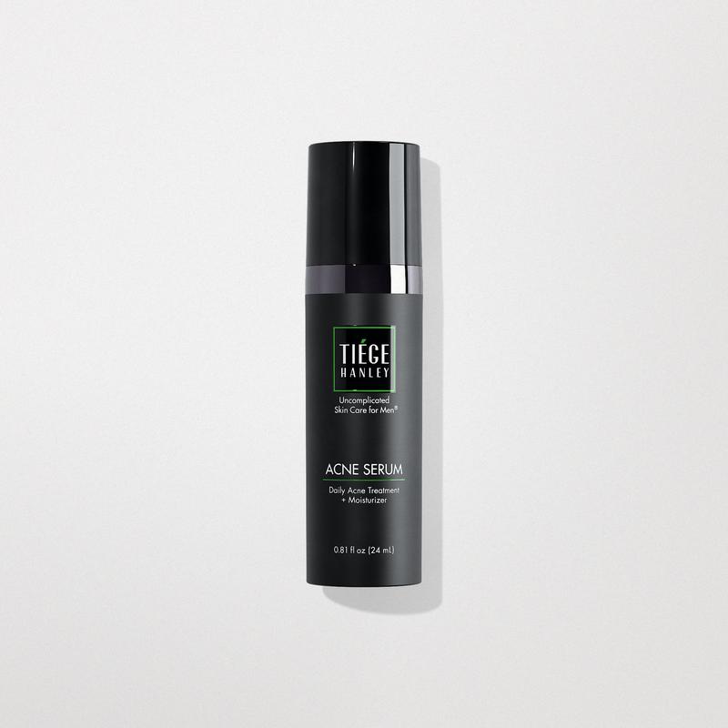 Tiege Hanley Mens Acne Serum for Face - Lightweight Facial Acne Serum with Salicylic Acid, Granactive Complex & Tea Tree Oil for Blackheads, Open Pores & Redness - Moisturizer for Oily Skin