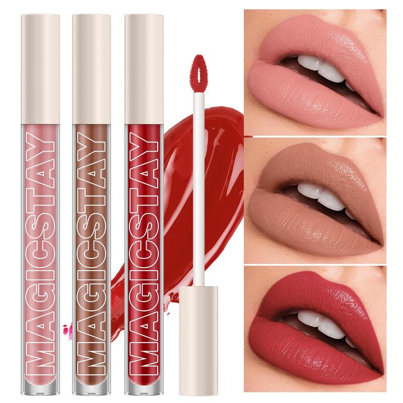 Matte Liquid Lipstick, 1 Count Long Lasting Waterproof Velvet Lip Gloss, Moisturizing Lipstick for Girls & Women, Cute Lip Gloss