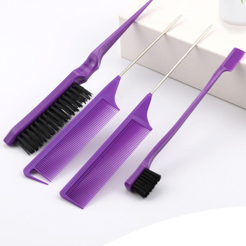 Hair comb steel pin pointed tail comb eyebrow brush three-piece wig styling comb broken hair coiffure set of hair tools