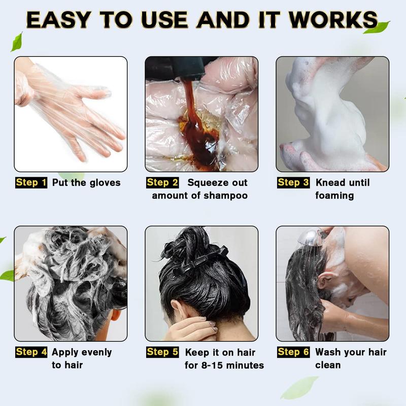 Hair Dye Shampoo 3 in 1 for Gray Hair, Long-lasting & Natual Hair Color Shampoo, Instant Hair Dye for Men Women, Effect in Minutes 16.9 Fl Oz(Dark Coffee) Haircare