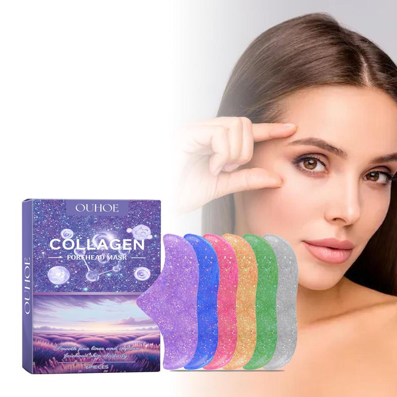 Collagen Forehead Patches, 6 Counts box Hydrating Forehead Mask for Firming Skin, Nourishing Face Skin Care Patches for Women & Men