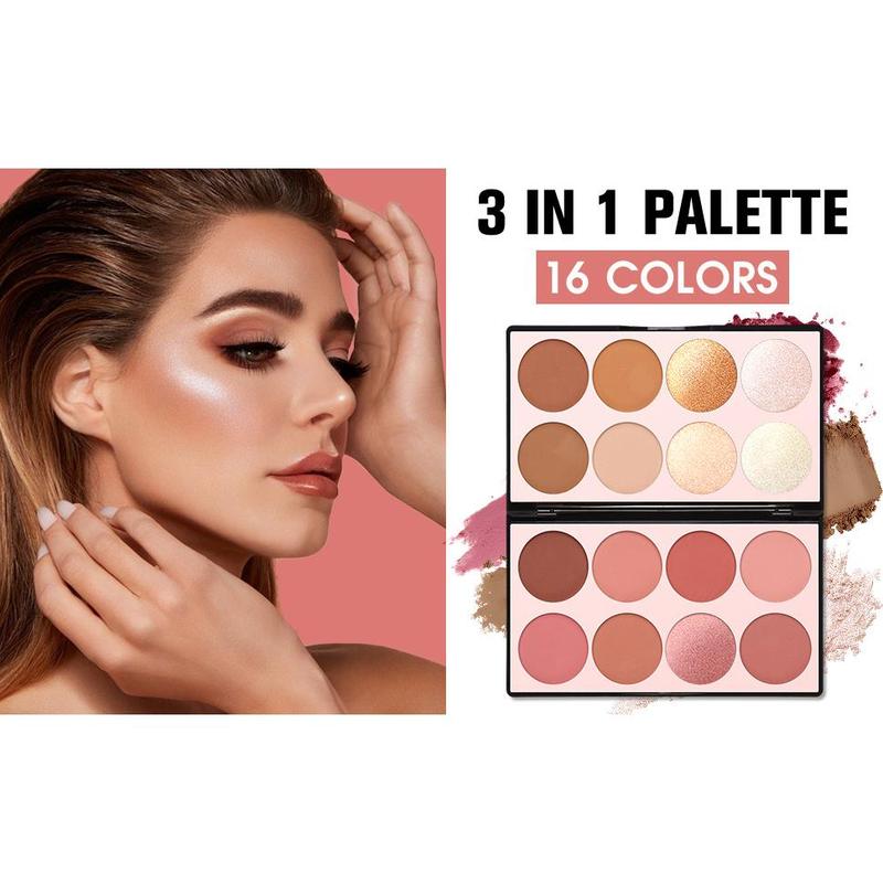 16 Colors Contour Palette Make up - Blush Highlighters Bronzer Powder All in one Makeup Palettes Contour Kit - Face Cosmetics Gifts for Women Beauty for Festivals