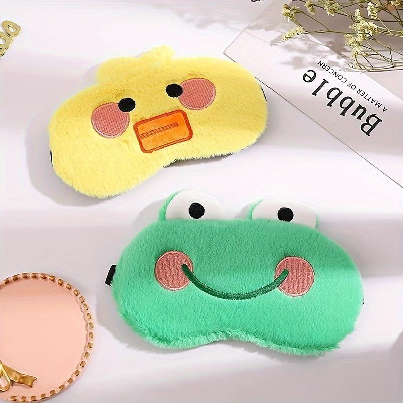 Comfortable Plush Cartoon Animal Eye Mask, Suitable for Sleep and Travel-Soft, Shading Eye Mask with Cute Design, Perfect for Airplane Travel and Nap Time