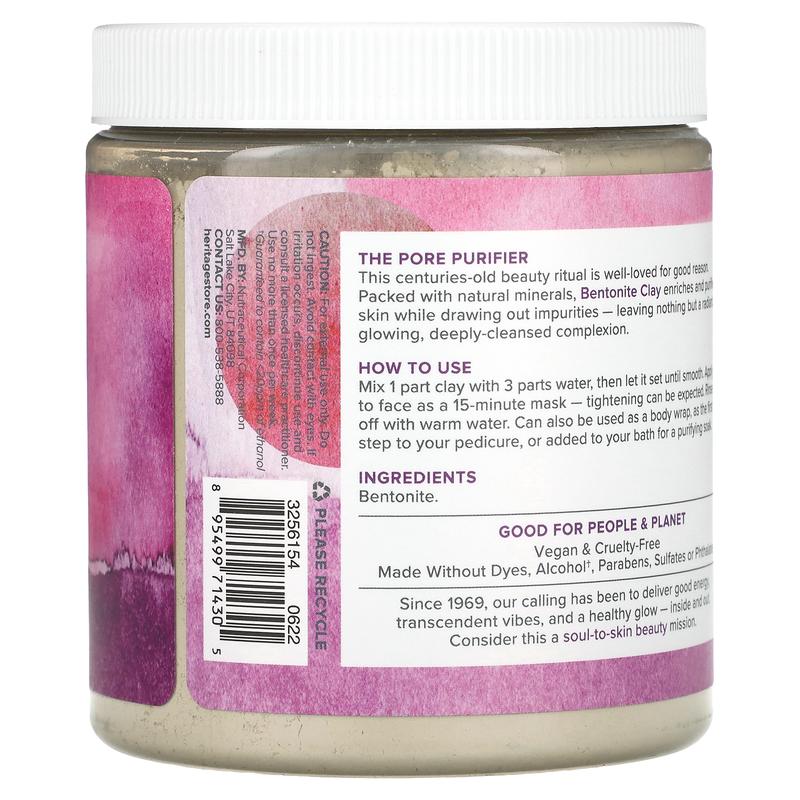 Heritage Store Ancient Healing Clay, Pore-Cleansing Beauty Mask, 16 oz (454 g)