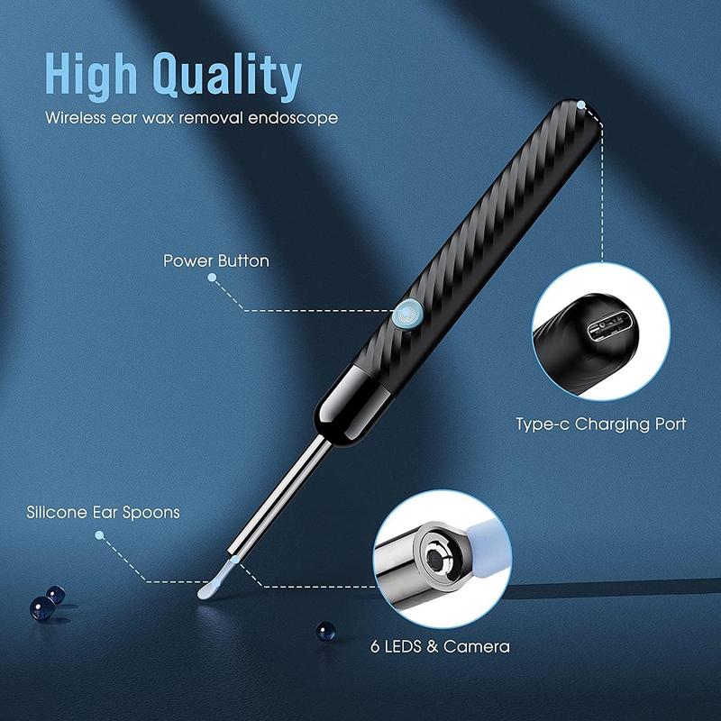 [Black Friday]Ear Wax Removal Camera, Ear Wax Removal Tool Camera Built-Earwax Remover Tool with 7Ear Set - Ear Cleaner with Camera - Ear Camera with 5Ear Spoon - Bluetooth connection Ear Cleaner ，Easy and Safe Ear Cleaning