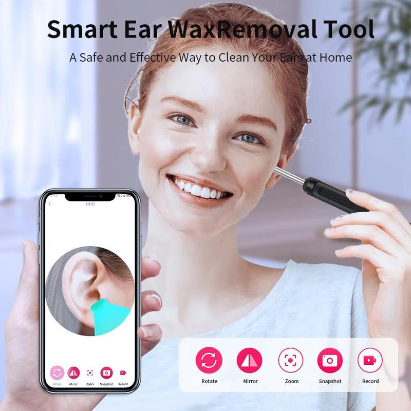 Visual Ear Wax Removal Tool, 1 Set Ear Cleaner with HD Mini Camera & 6 LED Lights, Earwax Cleaning Products, Ear Dirt Remover Kit with 8 Ear Cleaning Tool