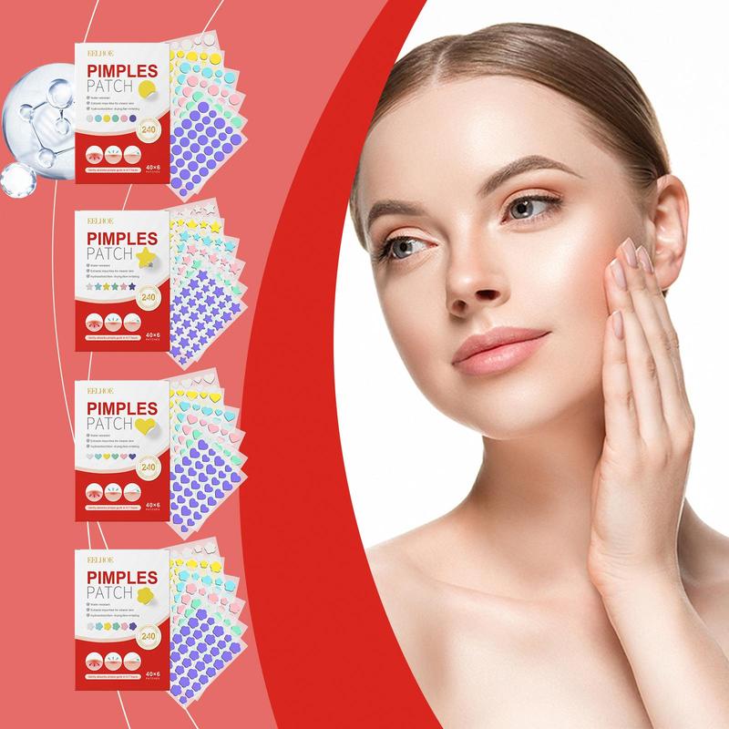 Hydrocolloid Acne Patches, 4 Boxes Portable Acne Cover Patches, Facial Skin Care Patches, Skin Care Products for Women & Men