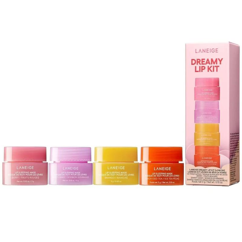 LANElGE black friday deals 2024 LipSleeping Mask, 4 Pcs Lip Balm SetMini Day And Night Repair Lip Balm,Moisturizing Lip Mask, Natural Bright,Provides Advanced Sunscreen, RepairDry Lips