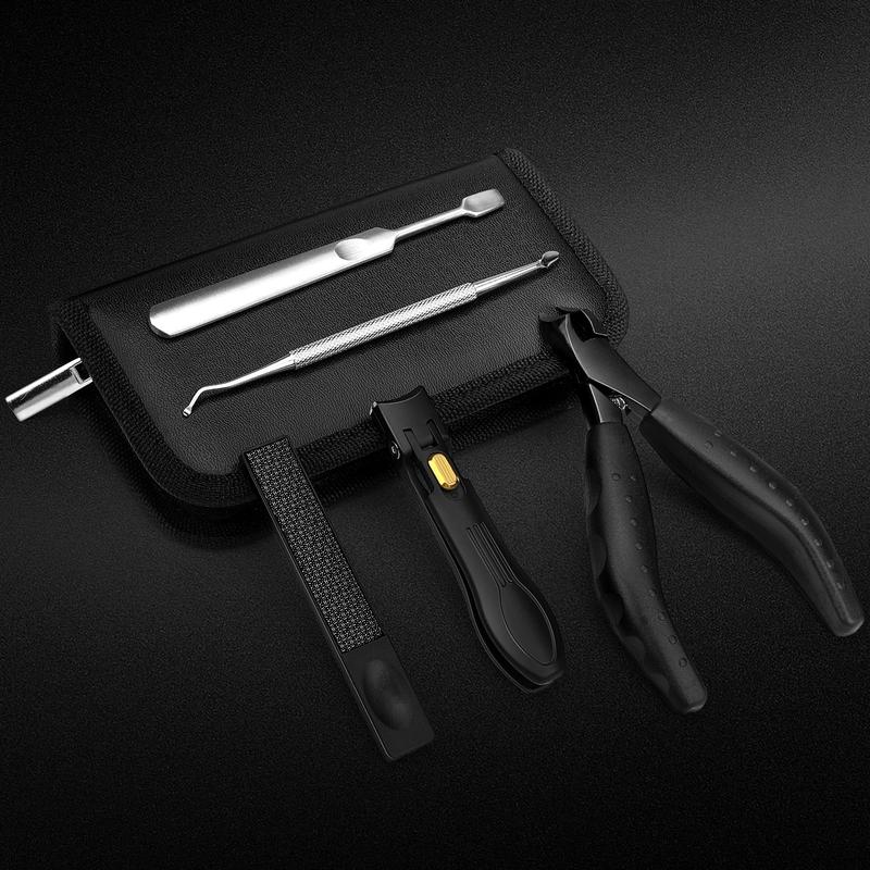 Toenail Clippers for Thick & Ingrown Nails, Professional Nail Clipper Set with Pedicure Tool, Super Sharp Fingernail Cutter with Catcher, Toe Nail Clippers Kit for Seniors, Men & Women