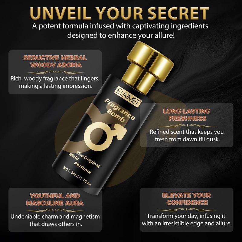 Men's Pheromone Fragrance, Long-lasting Natural Perfume for Men, Charming and Confident Perfume Bomb for Daily Use, Perfume for Men, Cologne for Men