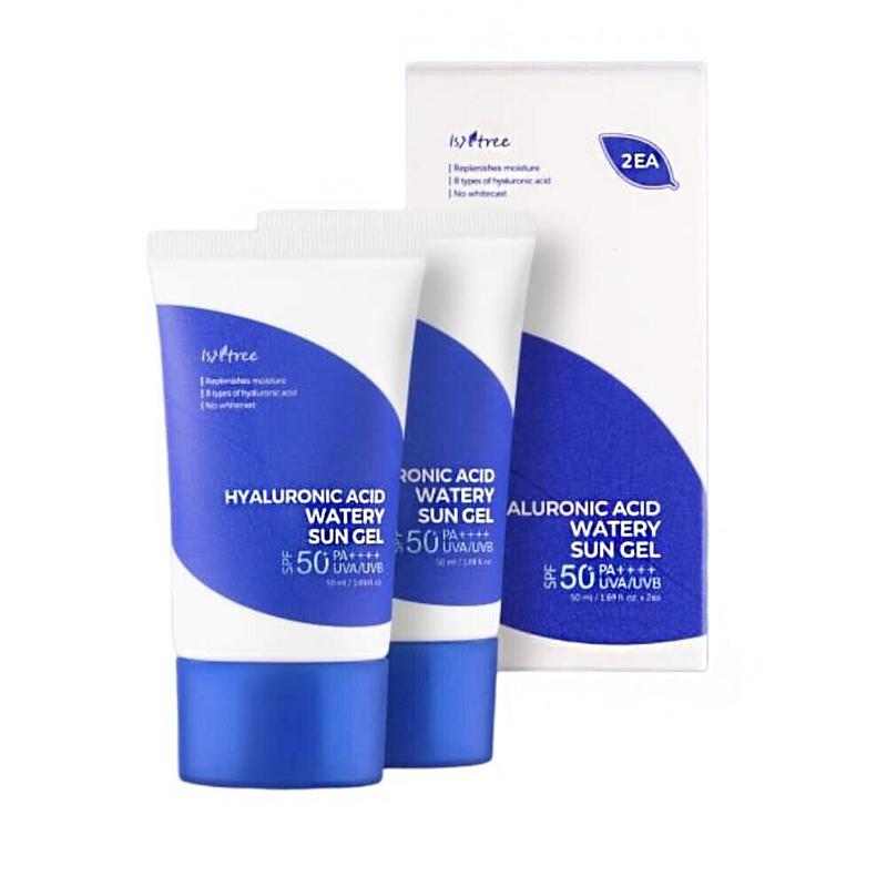 Isntree Hyaluronic Acid Watery Sun Gel, SPF50 PA++++ UVA UVB 50ml 1.69 fl.oz. x 2ea Facial Hydrating Lightweight Moisture Skincare Sunscreen