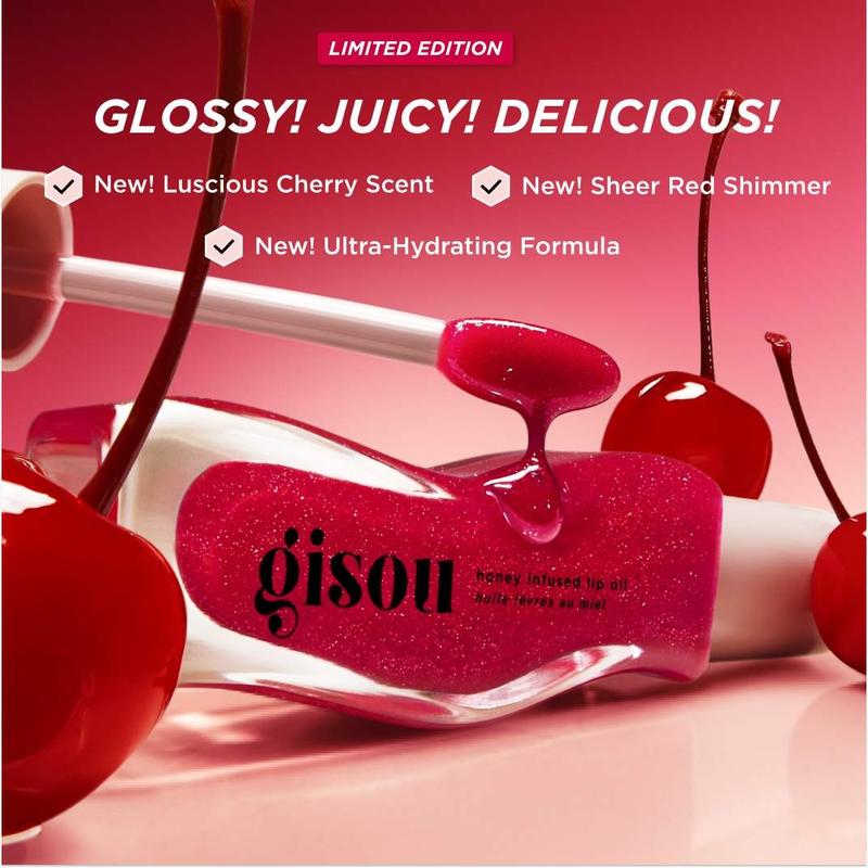 Gisou Honey Infused Lip Oil - Nourishing Moisturizer for Dry Lips, Watermelon Scent, 8ml - Skincare, Comfort
