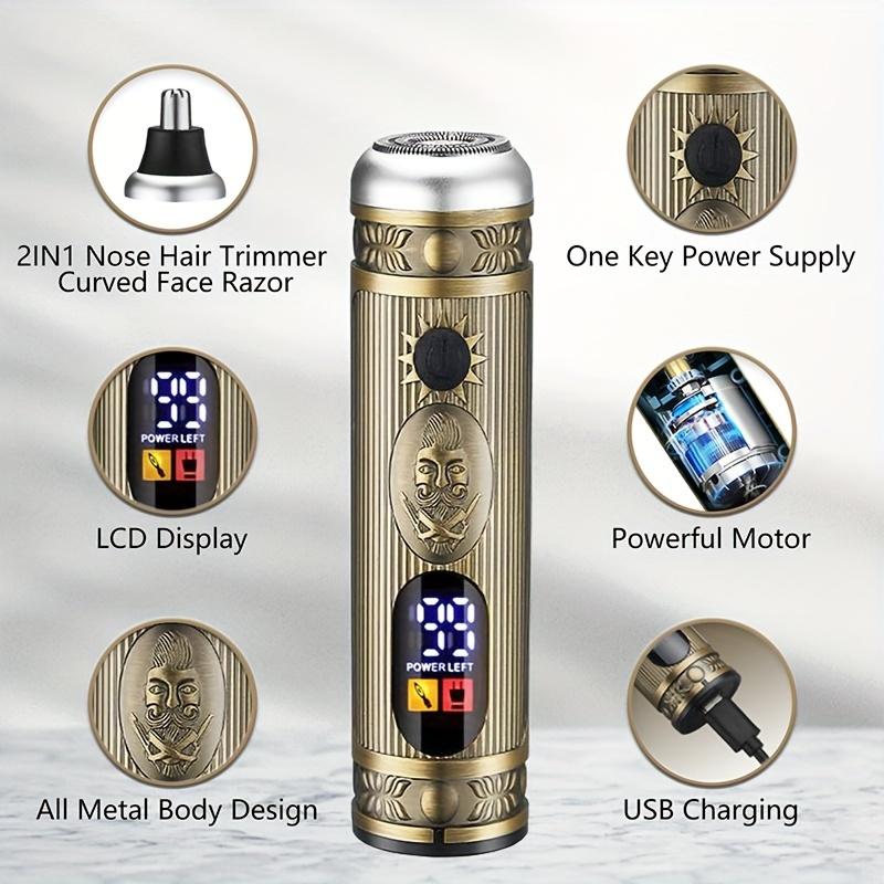 Men's Hair Clipper, T-Blade Trimmer, Nose Hair Trimmer, Shaving, Men's Professional Hair Clipper, Hair Clipper, Men's Shaver, LCD Display (Bronze)