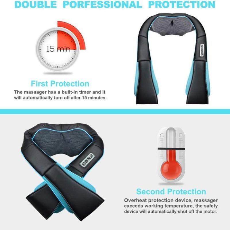 Electric Neck & Shoulder Massager, Portable Back Massager, Deep Tissue 3D Kneading Pillow for Muscle Relax, Ideal Gifts for Women & Men, Stocking Fillers