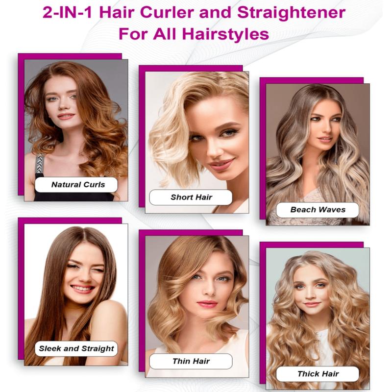Black Friday Deal Landot Twist Straightening Curling Iron Combo for Curl Wave Straighten Women Hair-1 Inch Dual Voltage Comfort Smooth Curler
