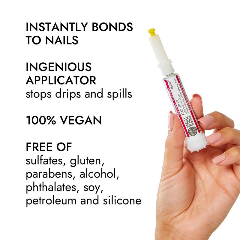 (2-Pack) Beauty Secrets Drip and Clog Proof Nail Glue For Art and Polish
