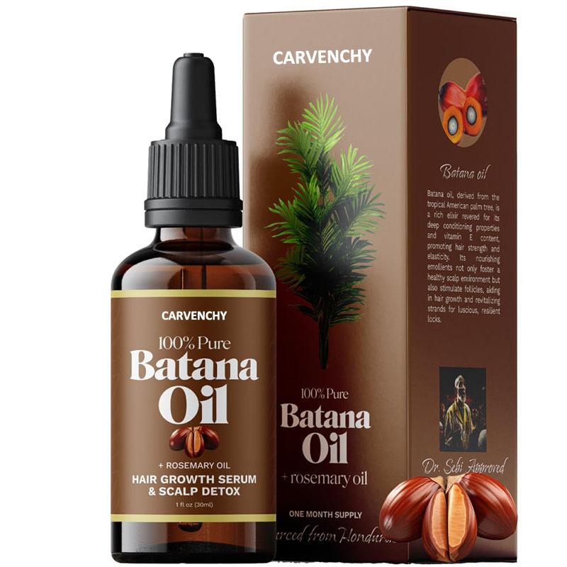 Batana Oil with Rosemary for Hair Growth - Nourish Scalp & Detox for Strong & Healthy Hair, 100% Organic Batana Oil from Honduras with Rosemary - Reduce Hair Loss & Detox Your Scalp (30 mL)