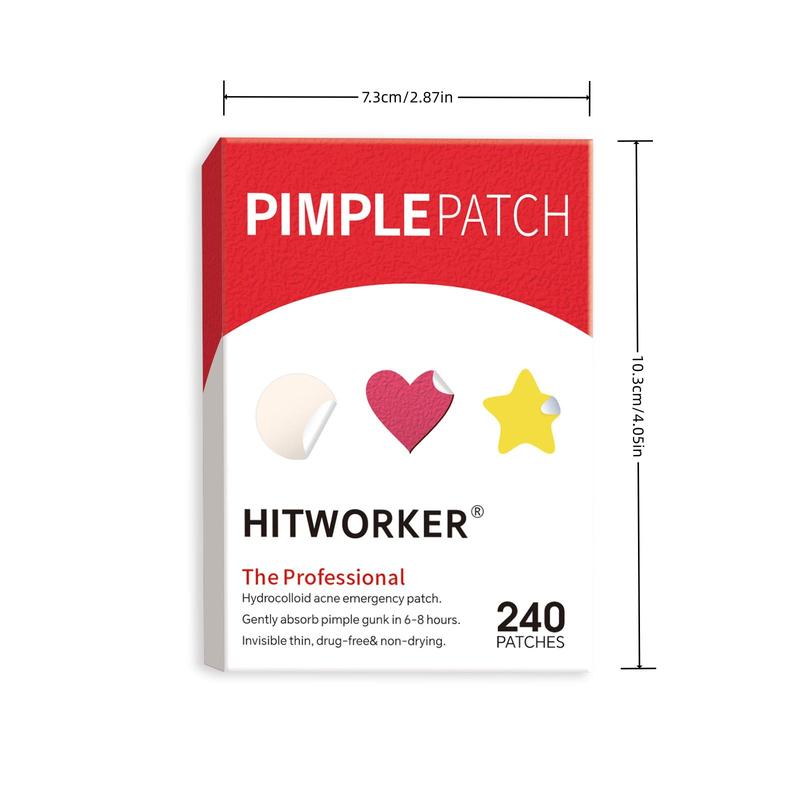 Hydrocolloid Acne Patches, 240pcs box Invisible Blemish & Pimple Cover, Fragrance-free for All Skin Types Acnes Patches, Acne Gel