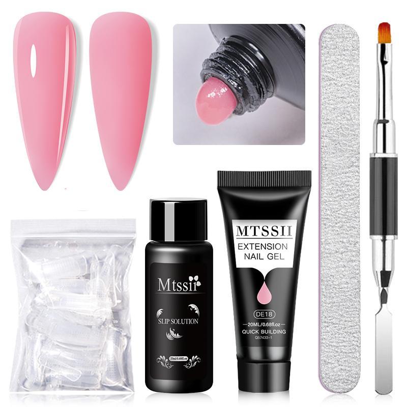 Quick Extension Gel Nail Polish Set, 1 Set Finger Prolong Construct Hard Gel & Tool Accessories, DIY Nail Art & Nail Polish Supplies