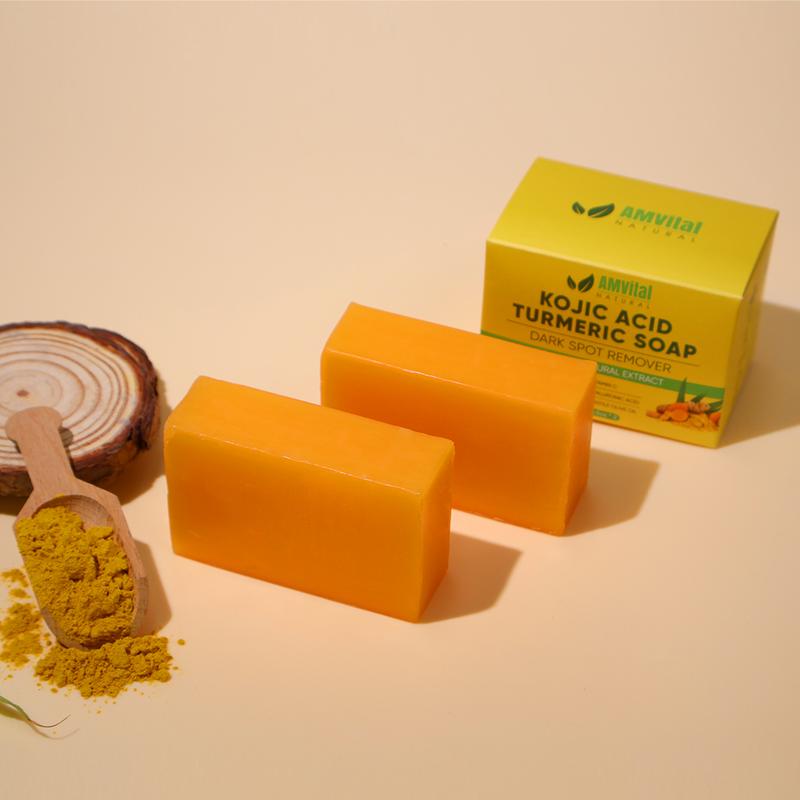 AMVital Turmeric Kojic Acid Moisturizing Soap, Retinol, Collagen,Hyaluronic Acid, Shea Butter  Brightening Kojic Hydrating Moisture Hydrating Moisture