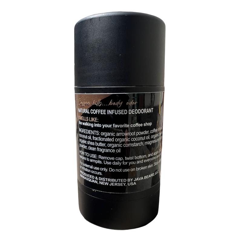 Black Coffee - Coffee Infused Natural Deodorant Body Care Coconut Organic Gentle On The Skin