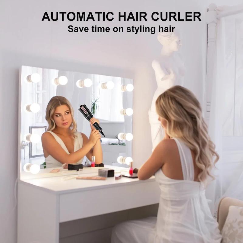 Automatic Hair Curler, 1 Count Auto Hair Curling Iron Wand with 4 Temperatures & 3 Timers & LCD Display, Professional Hair Styling Tool for Women