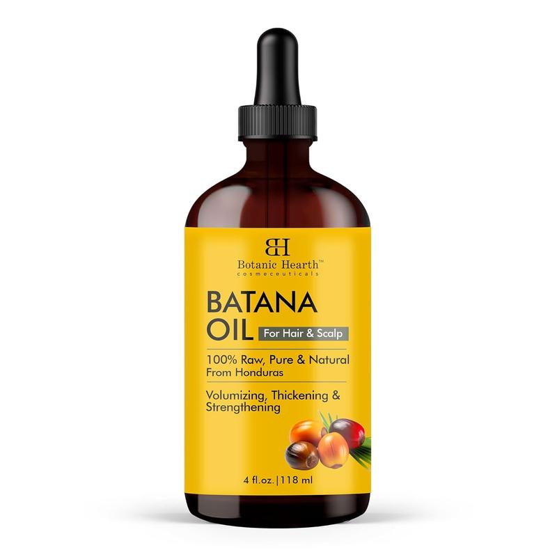 Botanic Hearth Raw Batana Oil for Hair Growth | 100% Pure & Unrefined Oil from Honduras | For Thicker, Stronger Hair - 4 FL OZ