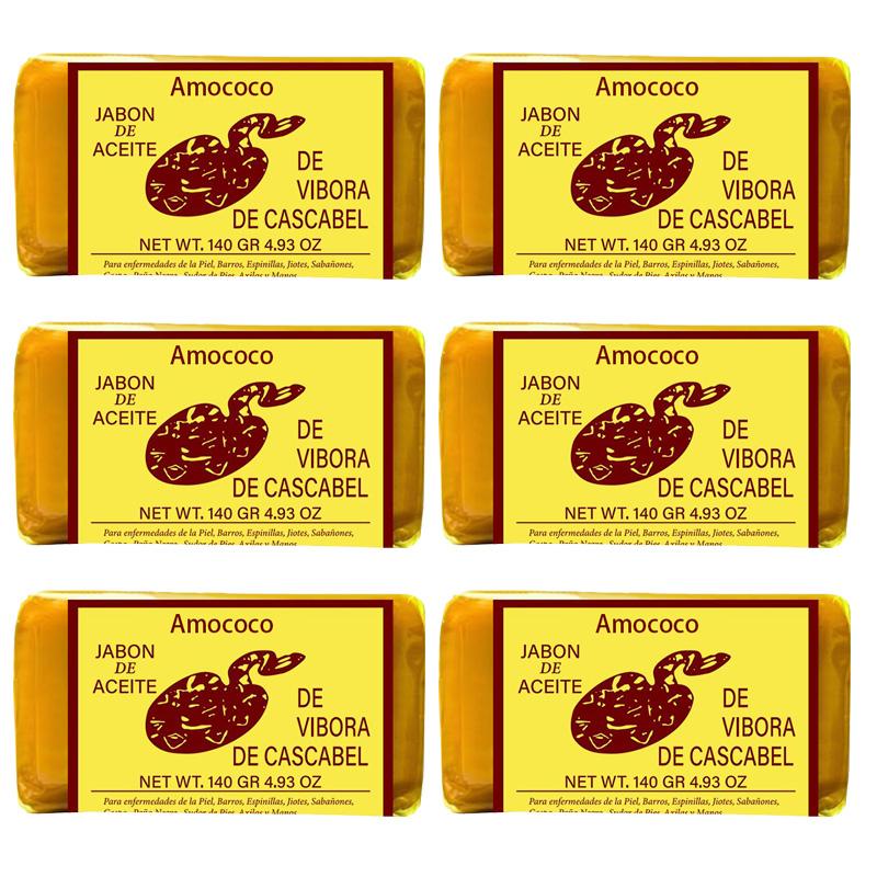 (6 pcs) Jabon de aceite de vibora decascabel (140g) jabon para la cara ytodo el cuerpo- Ayuda a eliminar elacne y paño Rattlesnake soap
