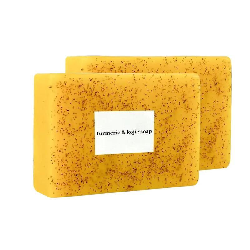 2Pcs Lemon Turmeric Kojic Acid Soap Lemon Kojic Acid Soap Bar Turmeric Soap Bar Kojic Acid Soap for Face