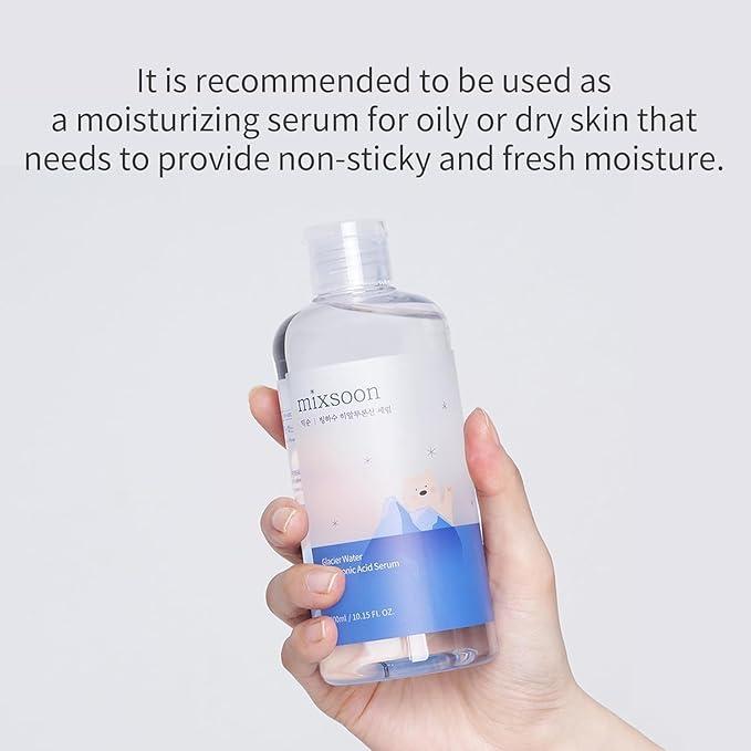 [Mixsoon] Glacier Water Hyaluronic Acid Serum - Hydration Booster, Firming Facial Serum For Glass Skin - Cruelty-Free, Vegan, Moisture Skin Repair