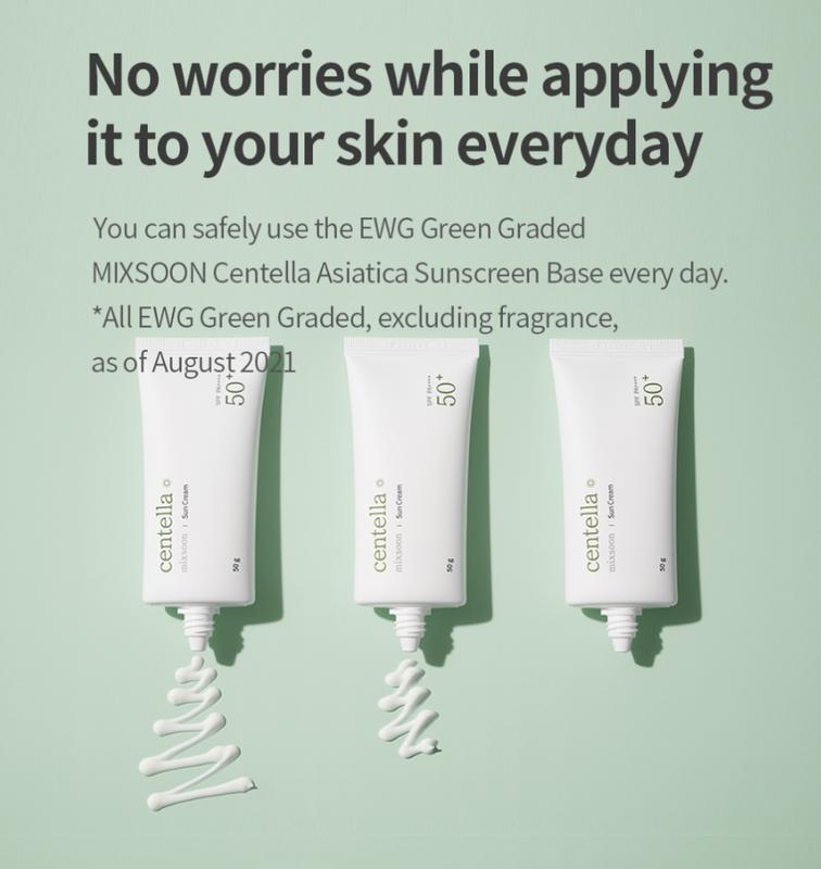 [MIXSOON] Centella Sun Cream 50ml, VItamin Serum, Improves Skin Tone and Blemish, Recovering Glowy and Transparent Skin, Fragrance Free, EWG Green, Korena Skin Care, Viral Sunscreen