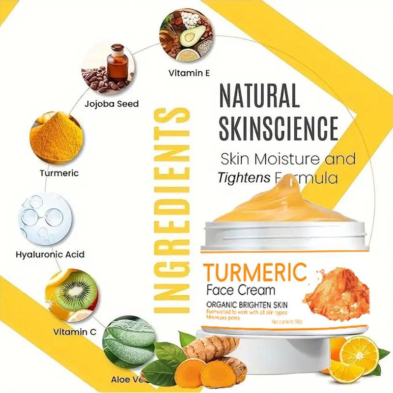 Turmeric Face Cream, 6 Counts set Deep Cleansing Moisturizing Face Cream, Hydrating Nourishing Face Lotion for Women & Men All Skin Types
