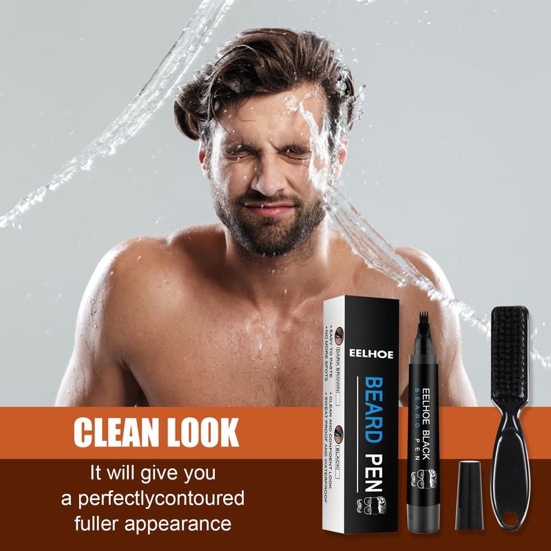 Beard Filling Pen Kit, Professional Beard Shaping Pen with Brush, Men's Beard Styling Tools, Great Gift for Dad, Christmas Gift