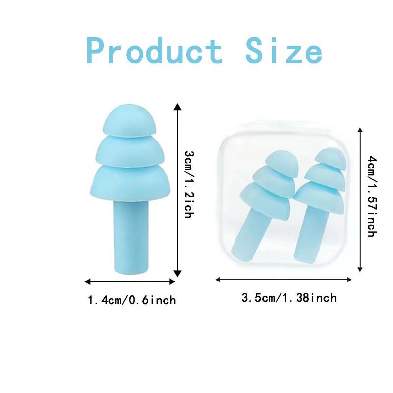 Reusable Silicone Ear Plug with Storage Box, 6 Pairs Mixed Color Soft Noise Cancelling Earplugs for Sleeping, Swimming, Snoring, Concerts, Work