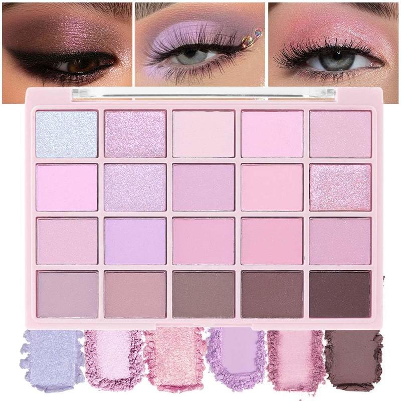20 Nude Brown Pink  Shimmer Eyeshadow Palette for Eye Makeup,High Pigmented Beige  Tan Eye Shadow Primers Powder Palet de sombras de ojos (04# Light Lavender)