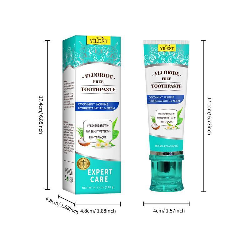 Hydroxyapatite Toothpaste, Natural Mint JasmineNeem Toothpaste, Brightening Toothpaste,Freshens Breath, Oral Care Product for Women &Men