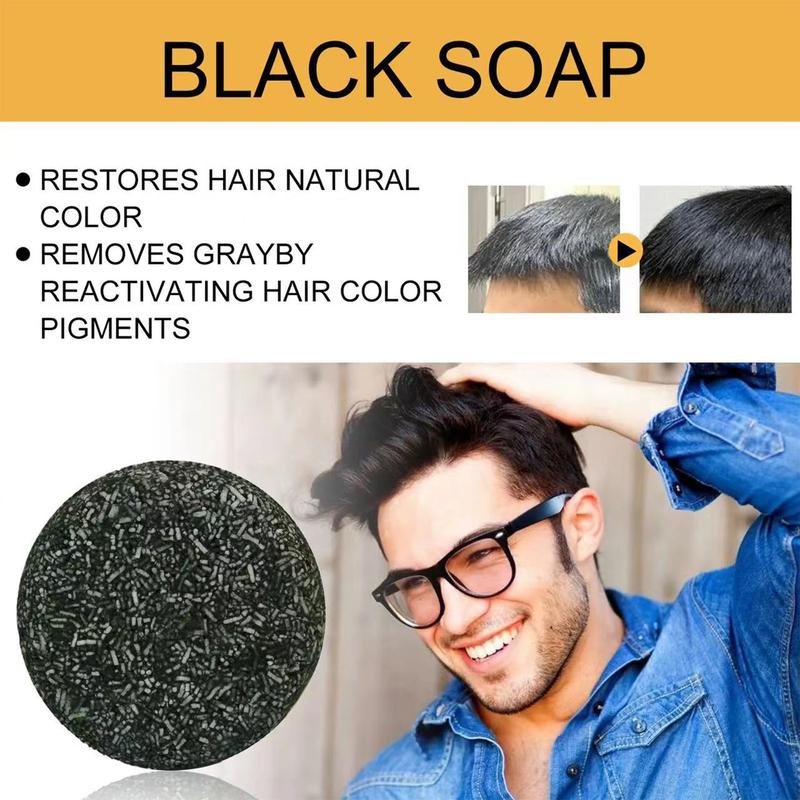 Black Soap for Gray Hair, Gray Hair Reverse Bar Shampoo, 1.7 Oz，Gray Hair Reverse and Coverage Bar Soap - Natural Hair Darkening Shampoo for Fast Black Hair Charcoal Conditioner