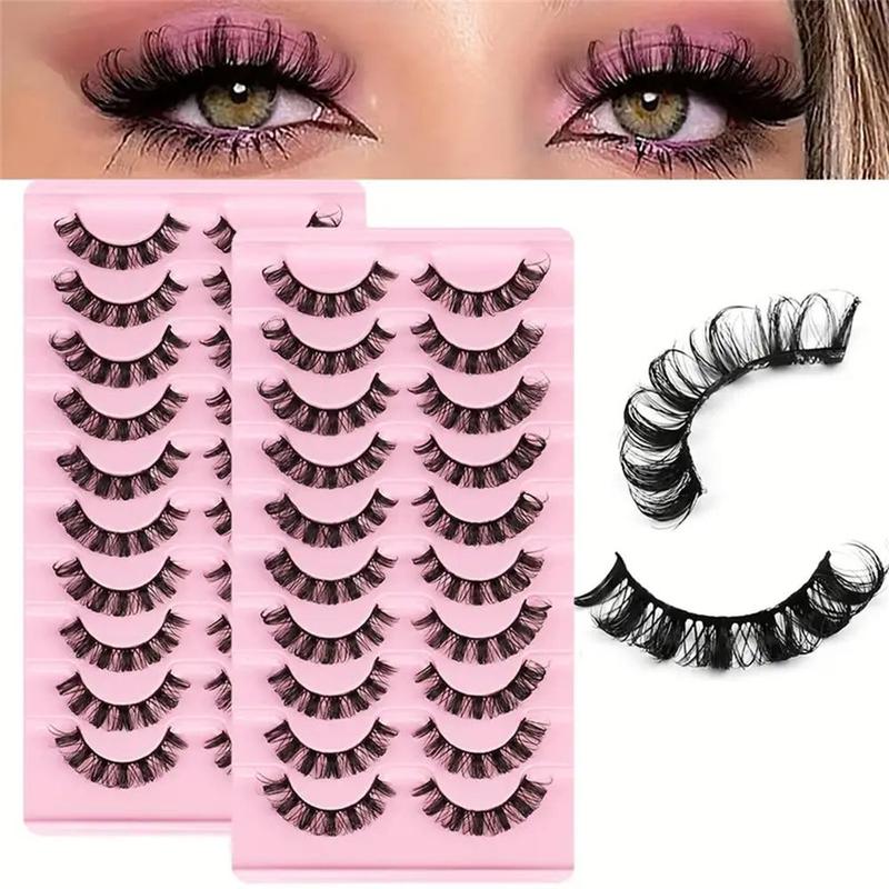 Russian Curled False Eyelashes, 20 Pairs Curling Lash Cluster Kit, Russian Lash Artist Lashes, Lash Extension Kit for Women,fluffy Eyelash Extension Kit, Eye Makeup Cosmetic Beauty Gifts, Lashes Extension Kit