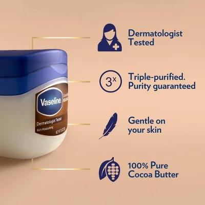 Vaseline Cocoa Butter Petroleum Jelly - 7.05oz Moisture Moisturizing Skincare Daily Fragrance Gentle Comfort Hydrate