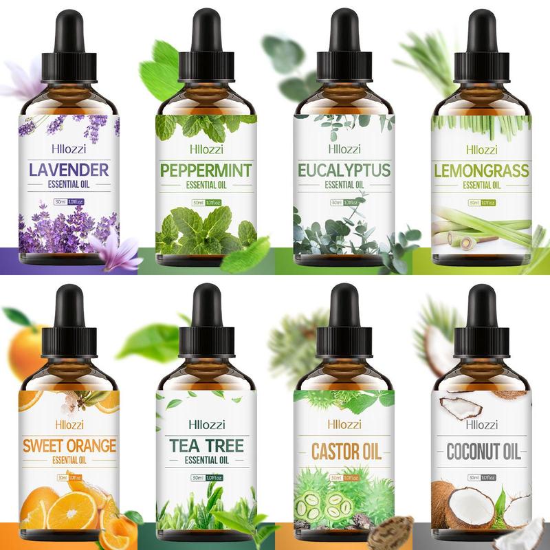 Natural Plant Extract Essential Oils, Suitable for Home Living Room Bedroom Bathroom Humidification Aromatherapy and Body Massage 100ml 3.38oz Multi-scented