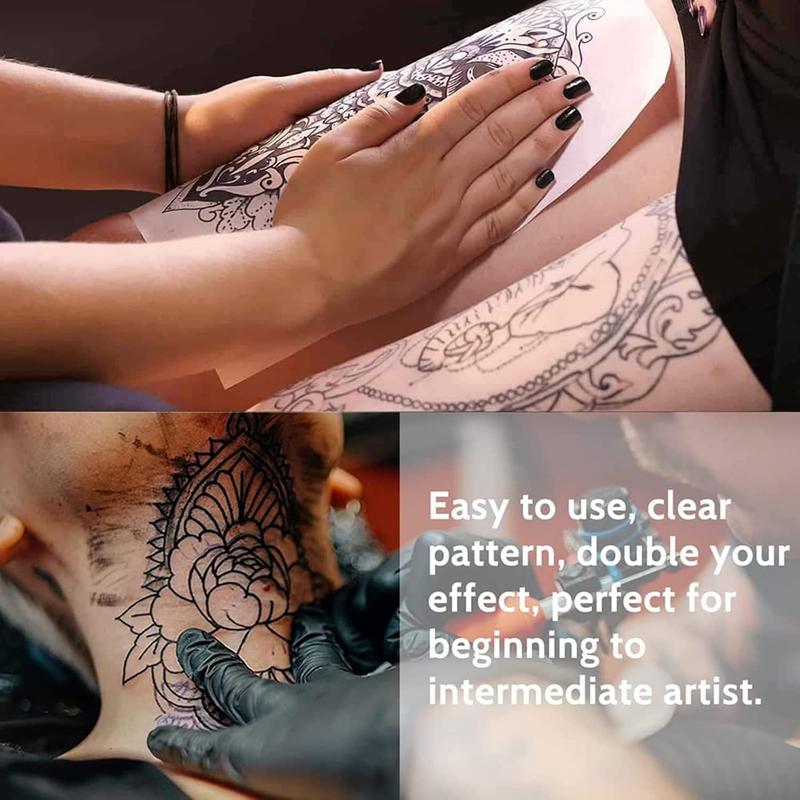 Tattoo Practice Skins with Transfer Paper - 30Pcs Tattoo Fake Skin Stencil Paper Kit Including 10Pcs Blank Tattoo Skin Practice 8*6in 20Pcs Thermal Stencil Transfer Paper A4 Size 4 Layers