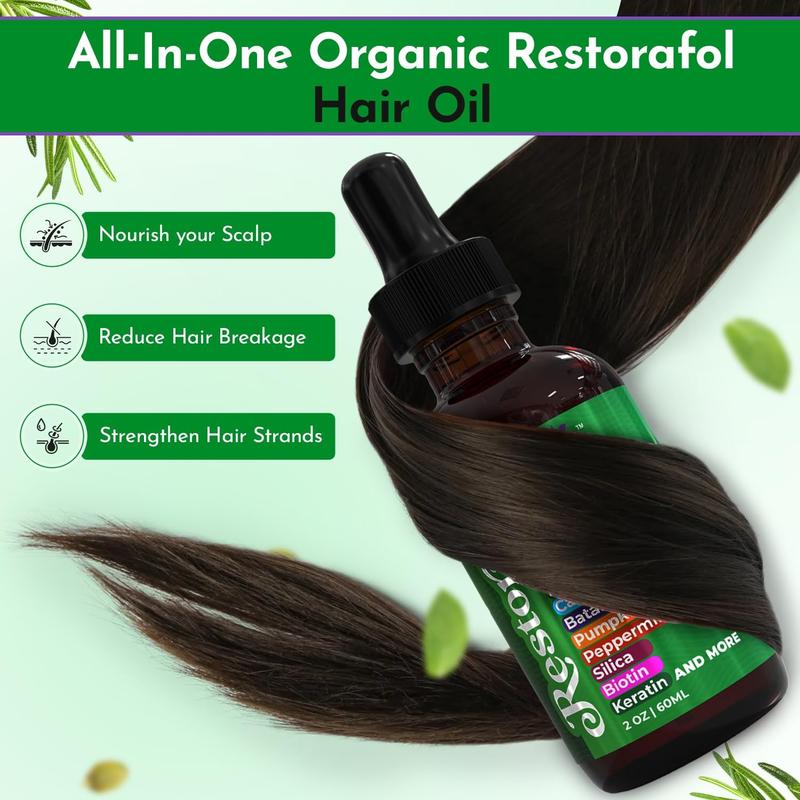 Clean Beauty Hair Oil with Castor Oil Rosemary Oil Batana Oil Pumkin Seed Peppermint Silica Biotin Keratin Oil for Hair Health