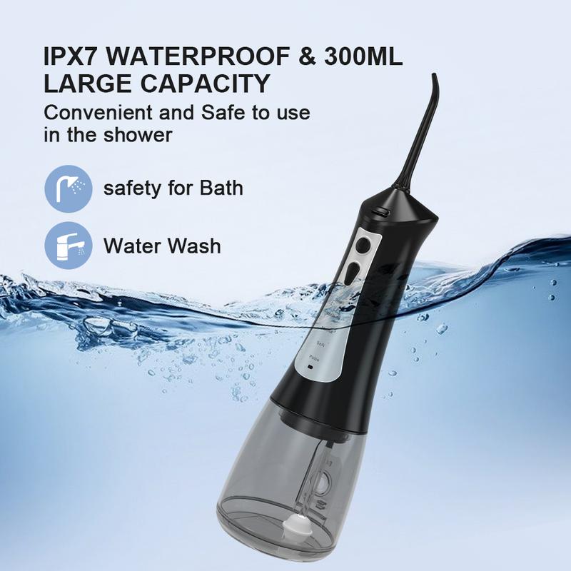 Joyye Water floss oral cleaner oral flushing floss cleaning 5 modes 6 replacement head IPX7 waterproof OMD01