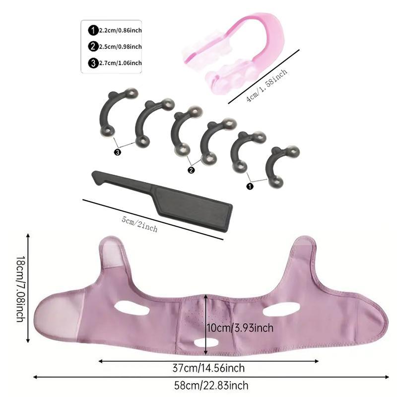 V-shaped Face Lifting Belt with Nose Up Clip Tool Set, Reusable Cheek Lift Up Face Strap, Facial Beauty Tools for Women & Girls