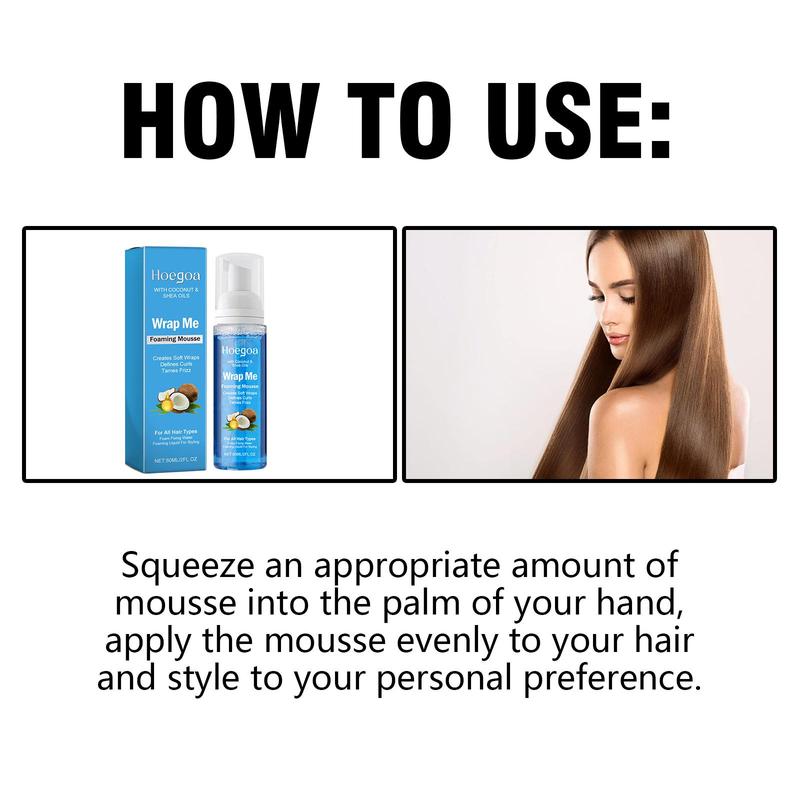 Hair Foaming Mousse, Moisturizing Hair Styling Mousse with Coconut & Shea Oil, Hair Care & Styling Product for Women & Men Daily Use