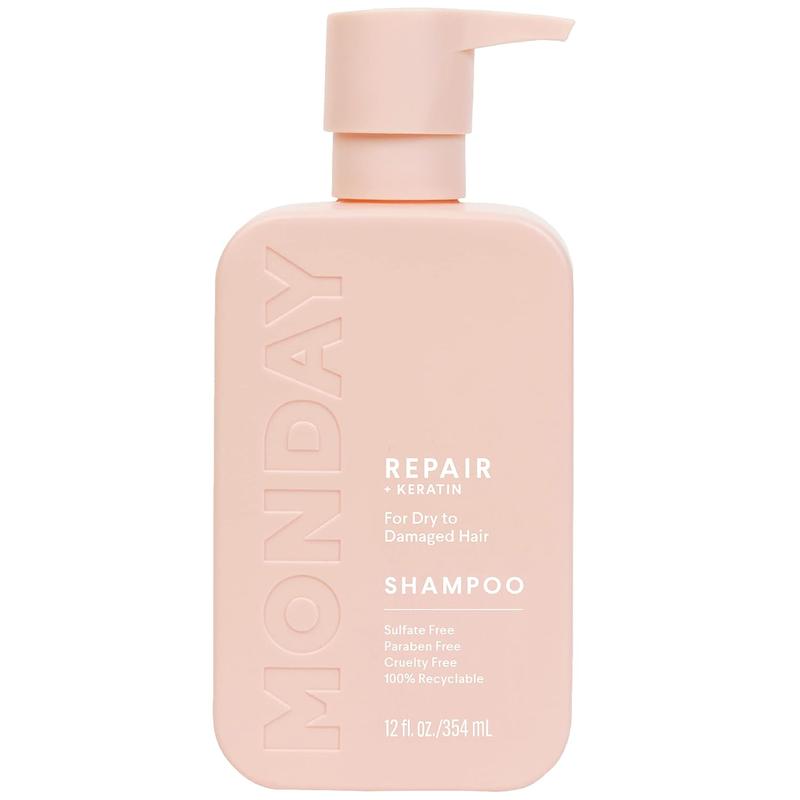 MONDAY HAIRCARE Repair Shampoo and Conditioner Set 12oz for Dry to Damaged Hair, Made with Keratin, Coconut Oil, Shea Butter and Vitamin E Carbon Hydrating
