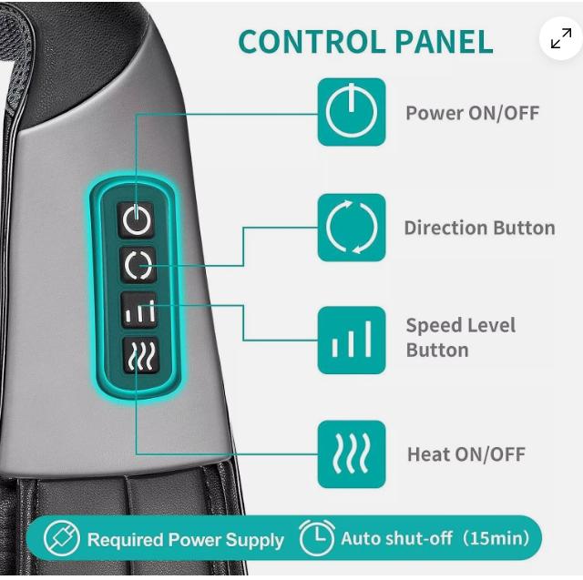 Shiatsu Neck & Back Massager with Heat Deep Kneading Massage Pillow for Shoulder