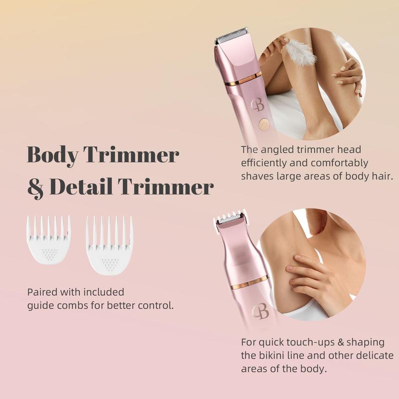 Electric Bikini Trimmer for Women, 3-in-1 IPX7 Waterproof Wet & Dry Body Hair Trimmer,  Hair Remover, Rechargeable Hair Removal Kit for Bikini, Underarm, Leg, Arm, Body, Face