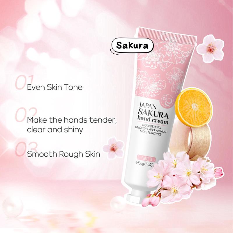 Sakura Body Care Set (9 Counts set), Body Wash & Body Serum Oil & Bath Salt & Hand Cream & Bag & Soap Tablet & Gift Bag, Body Care Product for Women