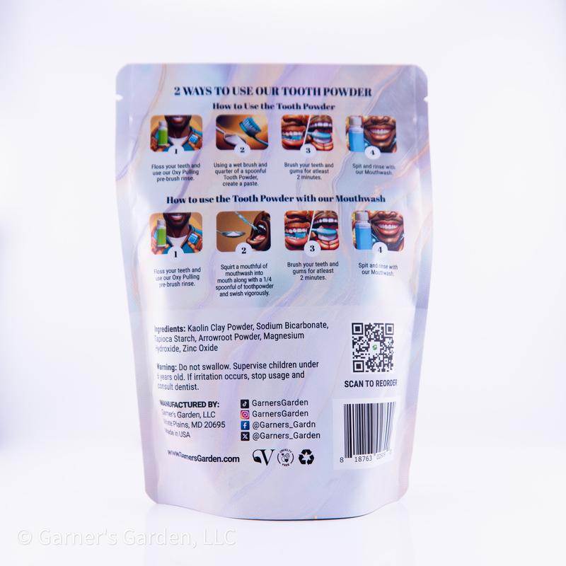 Garner's Garden Mother of Pearl Tooth Powder, 4oz - Natural & Non-Toxic - Oral, Powder Plastic Whitening